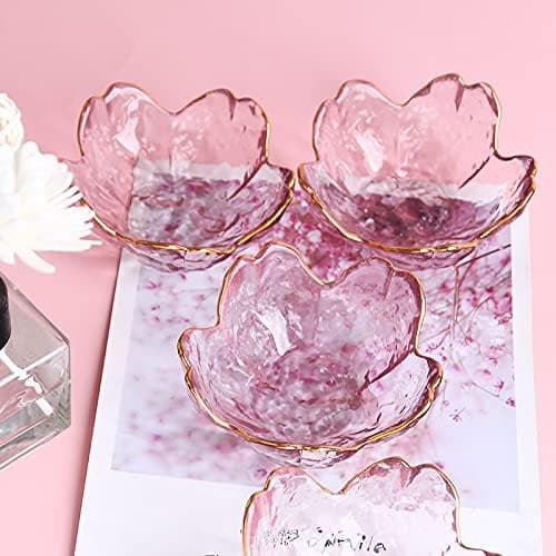4st Glas Sakura Form Kryddfat Förrättstallrikar Dippskålar -