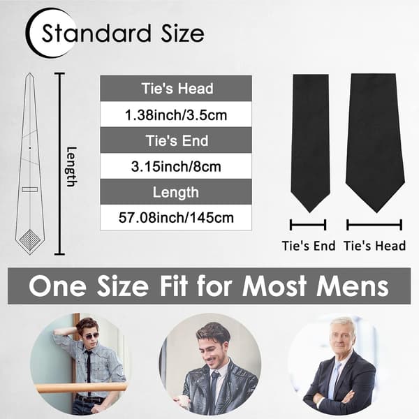 Herre slips, 3,15'' ensfarvede slips til mænd Formel Business Halsslips Polyester Silke Halsslips Bryllupsfest Sort 8CM/3,15 TOMMER Black 8CM/3.15 INCH