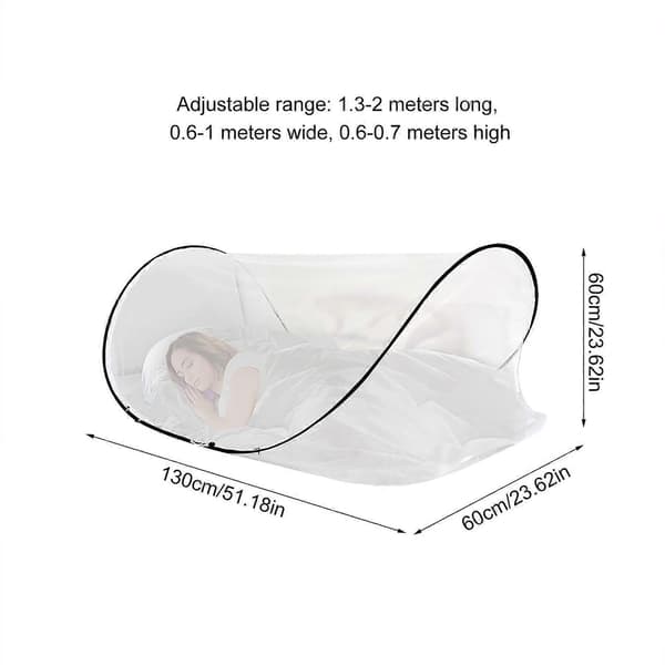 Pop-up Mosquito Tent, Camping Mosquito Net, Adjustable Foldable Fine Mosquito Net with Double Zipper for Travel