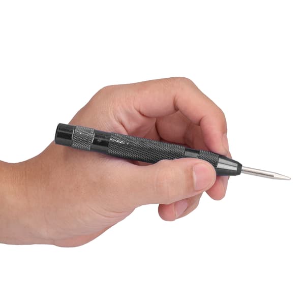 1 pc Automatic Center Punch Hardened Steel Removable Tip Positioner Adjustable Force Center Hole Punch Tool Black