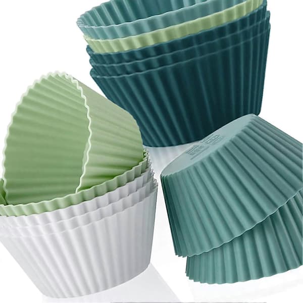 Muffinsform Morandi Farge Rundt Egg Kake Dampet Egg Silikon Kompletterende Mat Form 12 stk