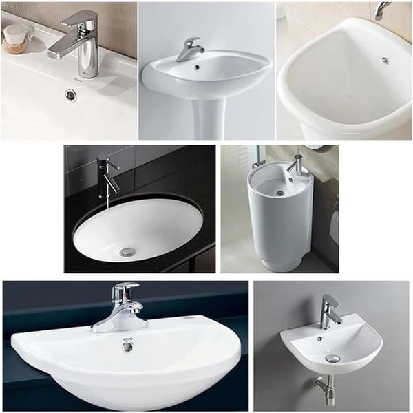 6 Pcs Sink Overflow Ring, Kitchen Round Overflow Cover, Sink Overflow Hole Cover, for Sink, Bathroom, Kitchen (Silver)