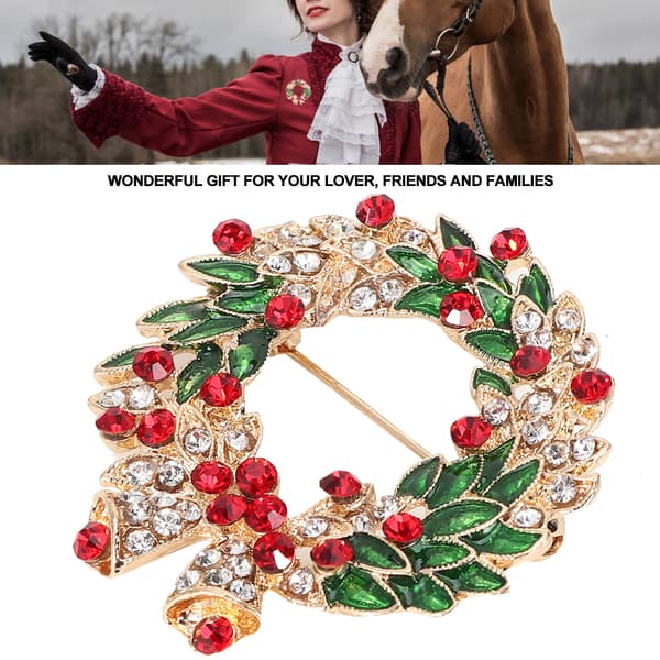 2 stk Rund Form Rhinestone Julestil Brosje Legering Krage Nål Klestilbehør Smykker Gave