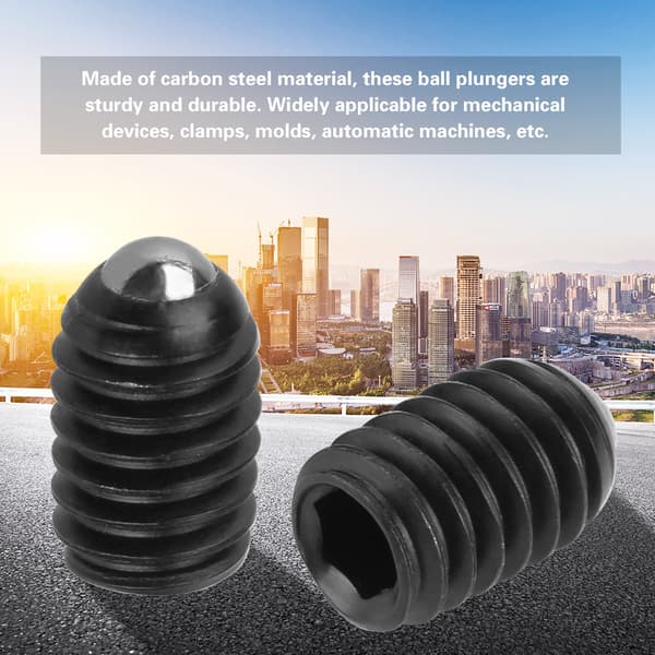 10pcs M4 Screw Thread Hex Socket Carbon Steel Ball Plunger Set (M4*8)