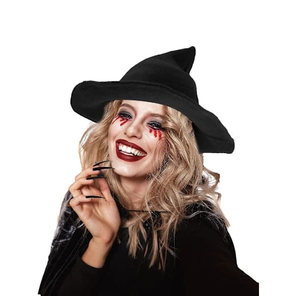 2025 4-pack Halloween Witch Hats Wool Witch Hats for Halloween Party Decorations