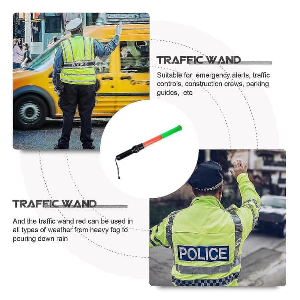 Røde Lysstave Sikkerhedsstave Lys Trafikdirigeringsstave Håndholdt Lysstav LED Trafikstav Trafikkeglelampe