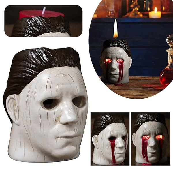 Spøkelsesaktig Telysestake Halloween-Lysestake Dekorasjon for Spøkelseshus (FMY) Lysestake Candlestick