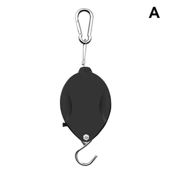 Retractable Plant Pulleys Flower Basket Hook Adjustable Telescopic Black Hook A 2pcs A 2pcs