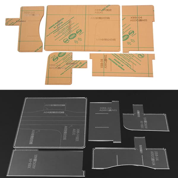 Clear Acrylic Notebook Bag Diary Book Case Pattern Template Stencil Leather Craft Tool