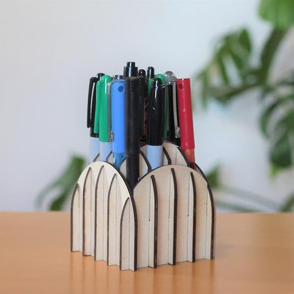 Creative Wooden Pen Holder Pen Storage Organizer Box Ornaments