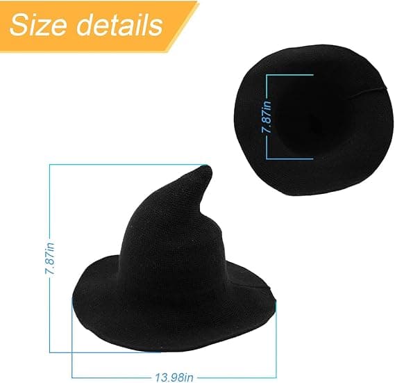 Kvinnors stickade ullhäxhattar för Halloween Maskerad Cosplay