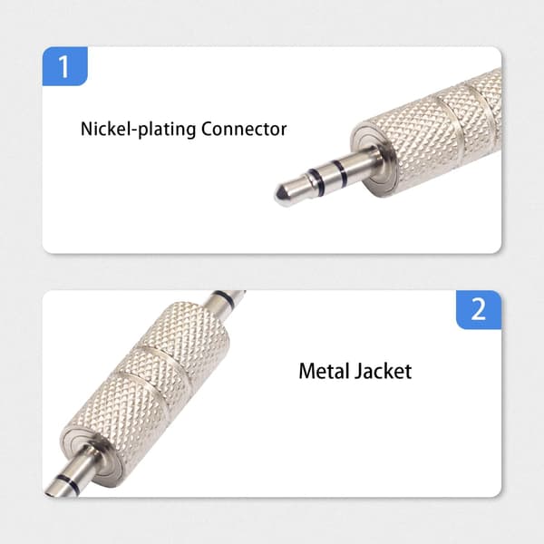 3,5 mm hann til hann lydadapter metall sølv 3 pol 3,5 mm stereojack
