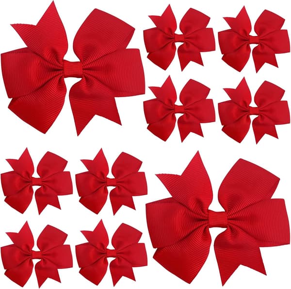 10 st. hårspænder med sløjfer 3 tommer røde hårnåle Jul Valentinsdag til kvinder