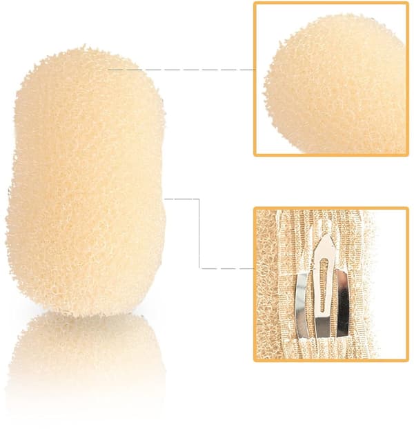 Usynlig fluffy hårklemme, 2 deler, for perfekte puff- og knullfrisyrer, for kvinner og jenter, beige