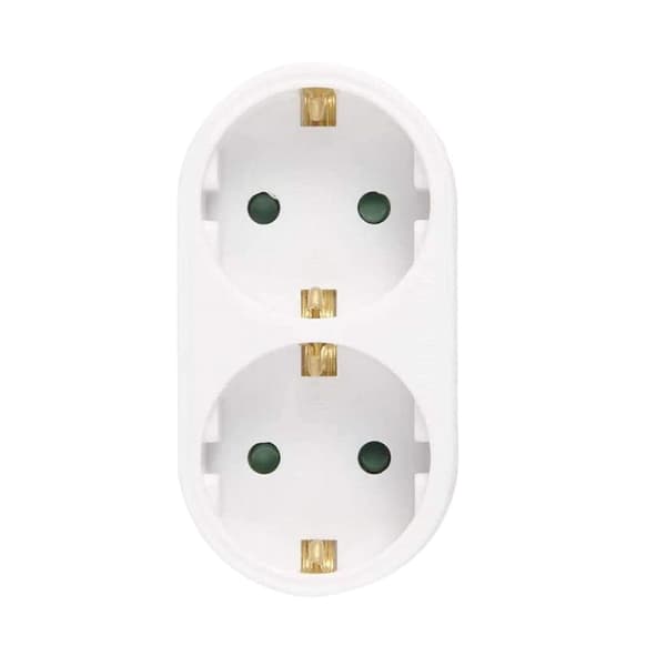 2-vejs dobbeltstikdåse, multistikadapter, horisontal X