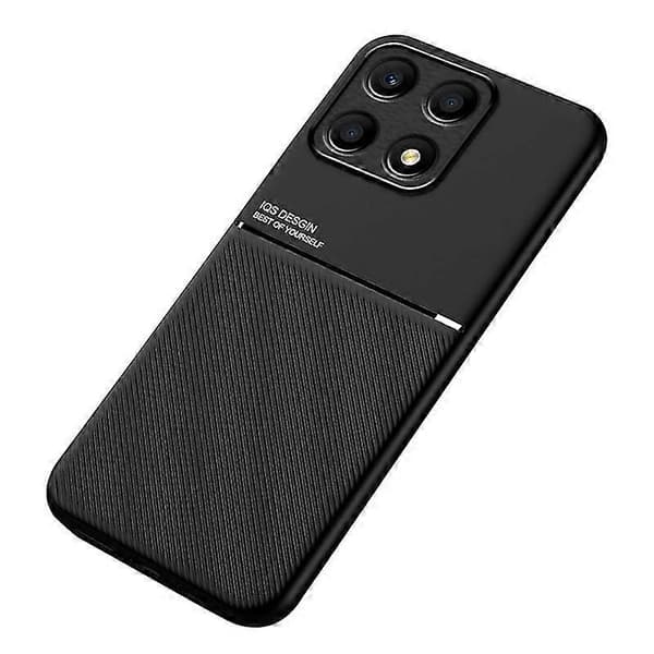 For Honor X8a 4g Mobile Phone Case Lines Embossed PU Leather + TPU Shockproof Protection