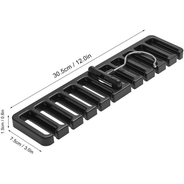 Multifunctional Tie Holder Rotating Hook Belt Hanger Wardrobe Ties Storage Organizer Black