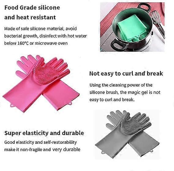 Magic Dishwashing Gloves Cleaning Sponge Gloves Reusable Silicone Brush