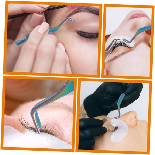 Eyelash Tweezers - 2 Pcs - Professional Eyebrow and Eyelash Tweezers