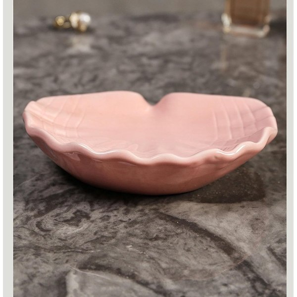 Ceramic Soap Dish - Shell-shaped Self-Draining Soap Tray - Soap Dish - Soap Box - Soap Holder - 1 Pc White