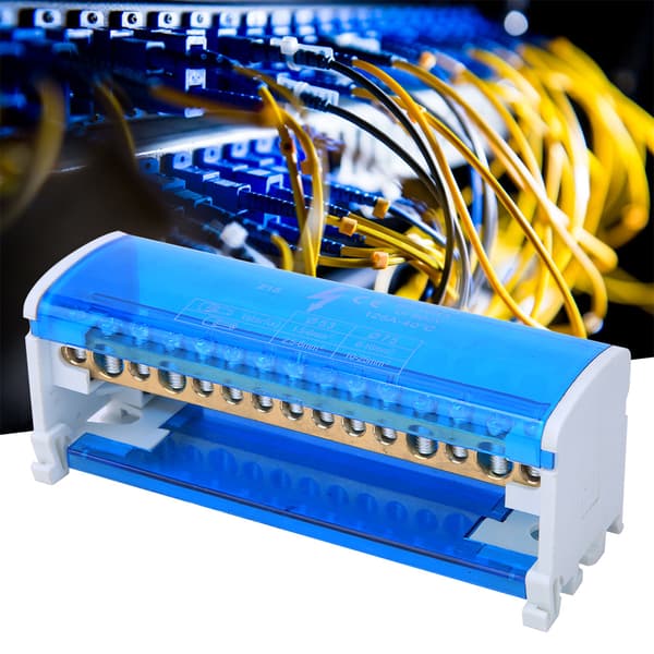215 Terminal Block Din Rail 2-Level Single Phase with Transparent Cover