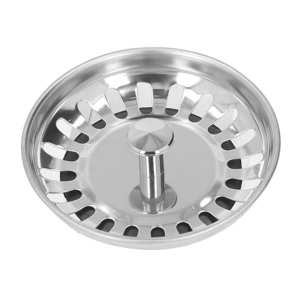 Sink Basket Strainer Replacement Thickened Stainless Steel Sink Strainer with Bottom Plug for Home
