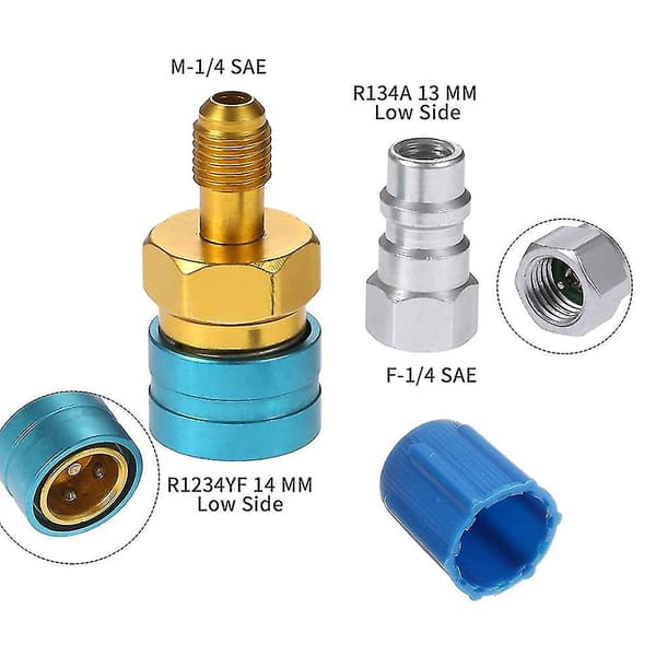 R1234yf Car AC Air Conditioning Charging Quick Coupler Hose Adapter Connector