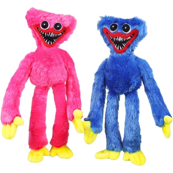 Huggy Wuggy Plysjlegetøj, Plysdocka Blød Fyldt Valmue Plys Gyserlegetøj til Gave (Blå & Rosa)