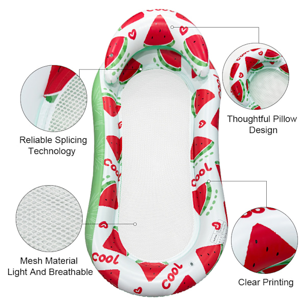 Inflatable Pool Float with Watermelon Pattern, Durable and Comfortable for Adults and Children