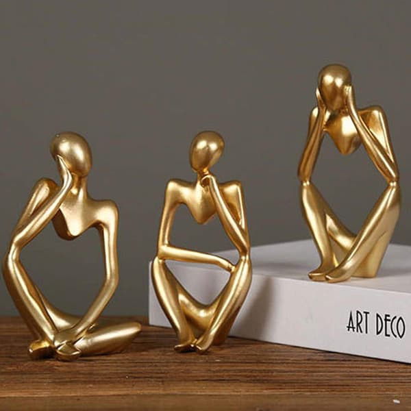 Thinker Statue - Resin Figurines - Abstract Thinker Sculpture - Modern Art Figure - Desk Decoration