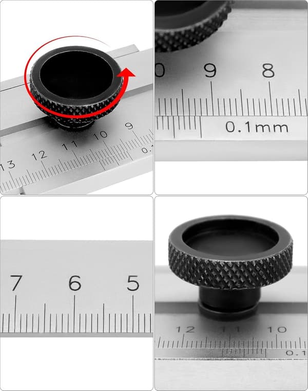 Mærkningslineal i rustfrit stål, måleområde i metal 250 mm, parallel ridselineal i rustfrit stål