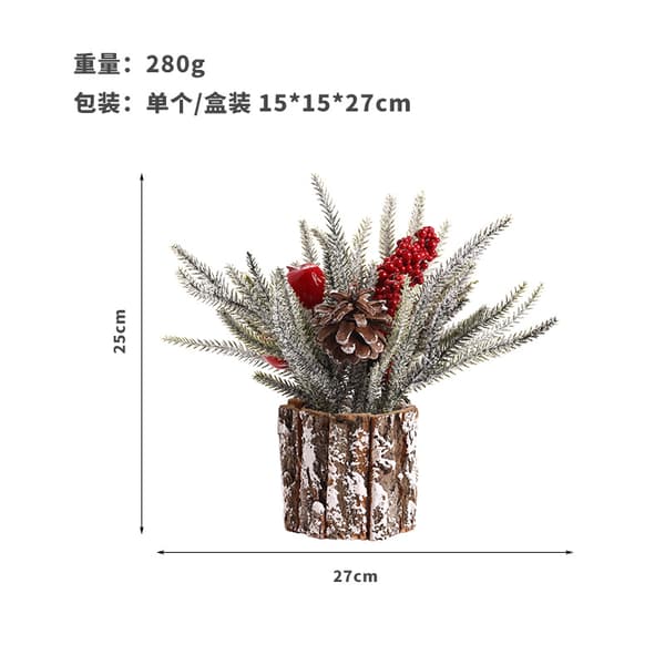 Artificial Christmas Tree Mini Christmas Tree, Artificial Cedar Cones, Red Berries
