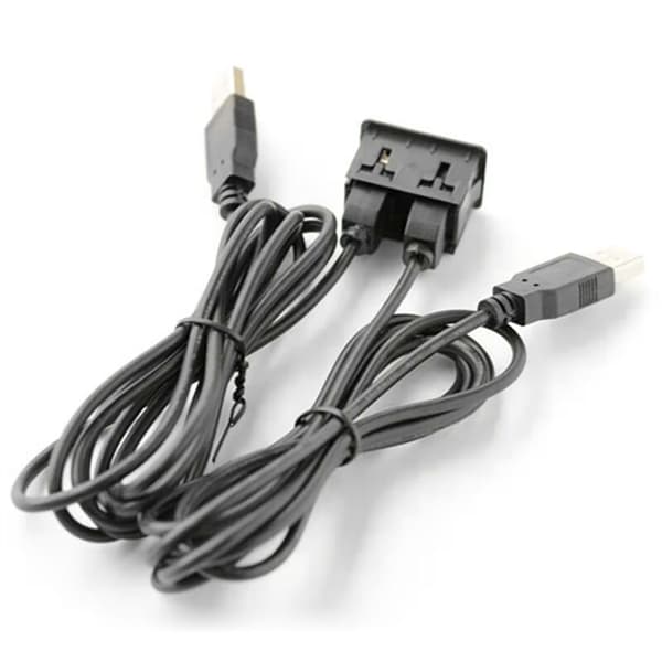 2 stk 150 cm bilinstrumentpanel innfelt montering USB-portpanel Autobåt Dobbel USB-forlengelseskabel-TAPYC-adapter for