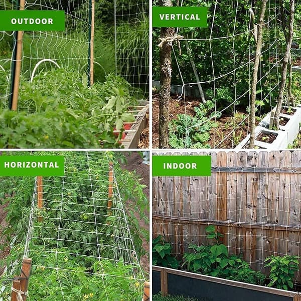 Plant Mount Climbing Garden Support Net Planter Tent 1.6 * 20m (White), Heavy Duty Polyester Garden Plant Climbing Net Soft Net Rope