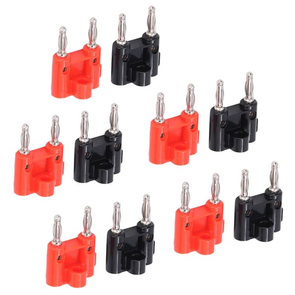 5-pack Double Banana Plug Brass PE Solderless Lantern Banana Jack for Electronic Equipment RV