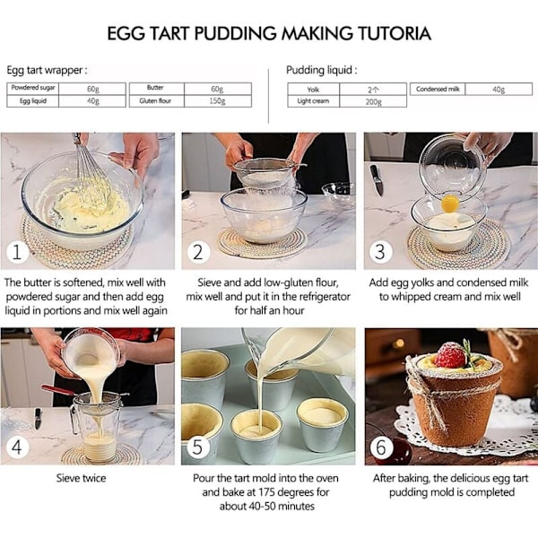 Puddingform för bakning, DIY bakningspuddingkopp mini form, äggform, muffinsform, cupcakeform - WELLNGS