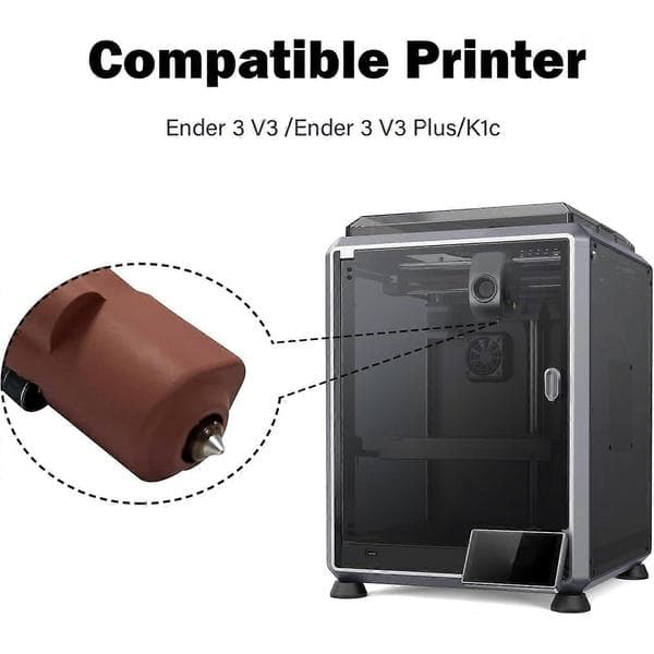 6 stk silikondeksler for K1C/Ender 3 V3/Ender 3 V3 Plus Hotend Silikonstrømpe Kit Hotend Hotend Reservedel for Creality 3D-skriver