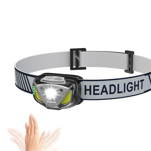 Induction strong light LED headlight USB charging portable outdoor cycling night running mini red light small headlight
