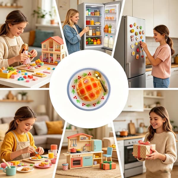 magneter til mad, 10 stk, Mini-desserter af harpiks, søde -