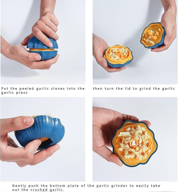 Garlic Press - Ergonomic Design, Professional Garlic and Ginger Press, Removable Navy Blue navy blue