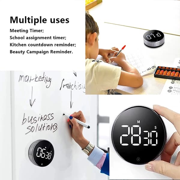 Digital Kjøkken Timer Visuelle timere Stor LED-skjerm Magnetisk Nedtelling Opptelling Timer