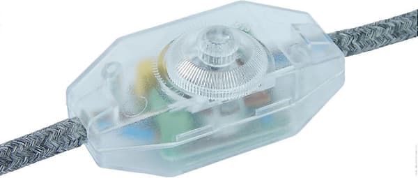 LED-dimmer (strømledning) - 1 til 60 W - Variabel intensitet - Glødelampe - På/Av - 220 til 230 V - 1 W - Transparent