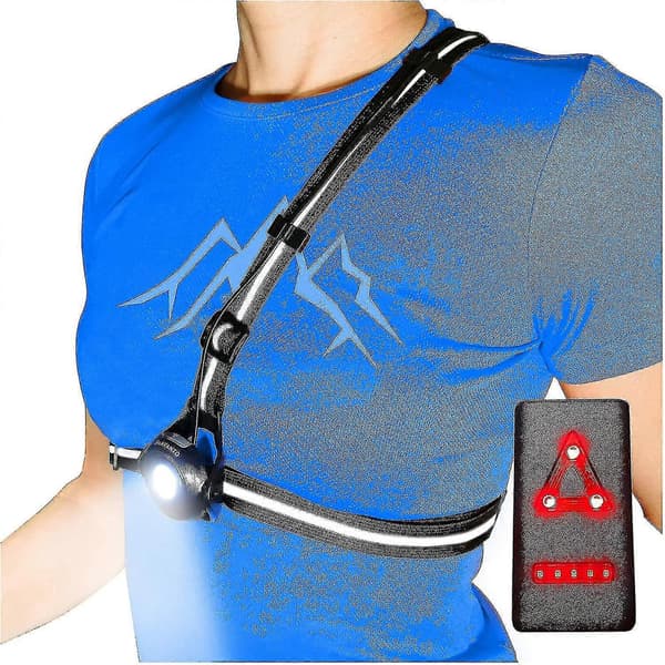 Chest Lamp for Runners and Joggers - Adjustable Beam, USB Rechargeable Bicycle Light