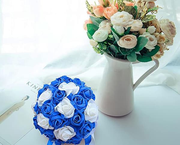 2 rullar 92 M satinband bredd 2 cm - Dekoration för blommor, presenter, bröllop, fester. (Bredd 2 cm, Safir)