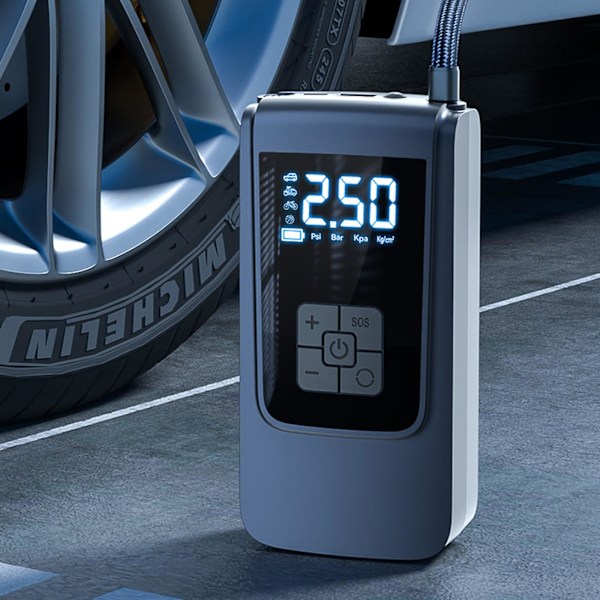 Fordonmonterad luftpump, digital display luftpump, däckluftpump, bärbar intelligent