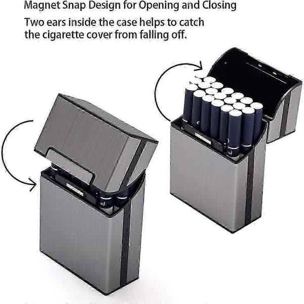 Cigarettfodral 3-pack Metall Cigarettfodral för 20 cigaretter, grå