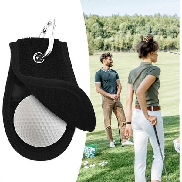 Golfhåndklæde med klips til mænd, mikrofiber golfbaghåndklæde, dyb snavsfjernelse og dobbelt slørbeskyttelse