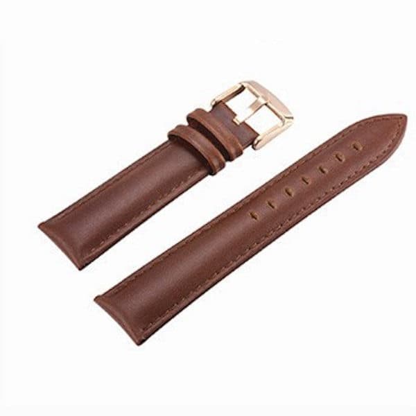 Brown watch strap leather 18 mm gold buckle watch strap leather brown M