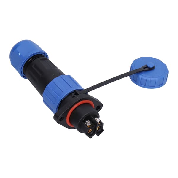 Waterproof Connector 2 Pin IP68 Aviation Power Socket 250V 20A Flanged for Cable Wire LP16