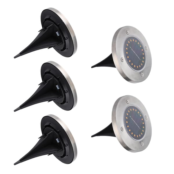 5 stk vanntette solcelledrevne 20LED-brikker nedgravde lamper for utendørs hage plen gårdsplass dekorasjon
